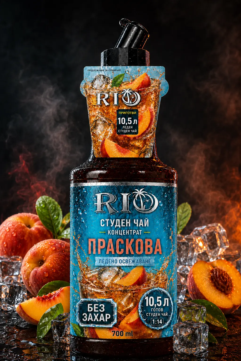 RIO Студен чай концентрат без захар Праскова 700 ml