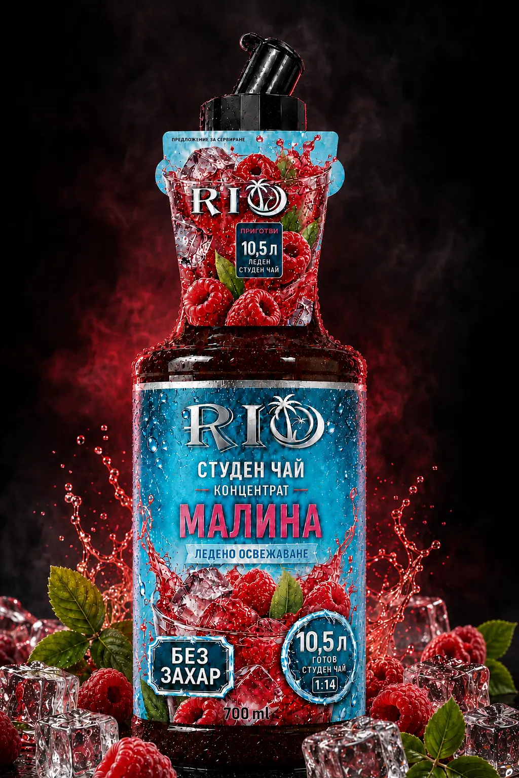 RIO Студен чай концентрат без захар Малина 700 ml